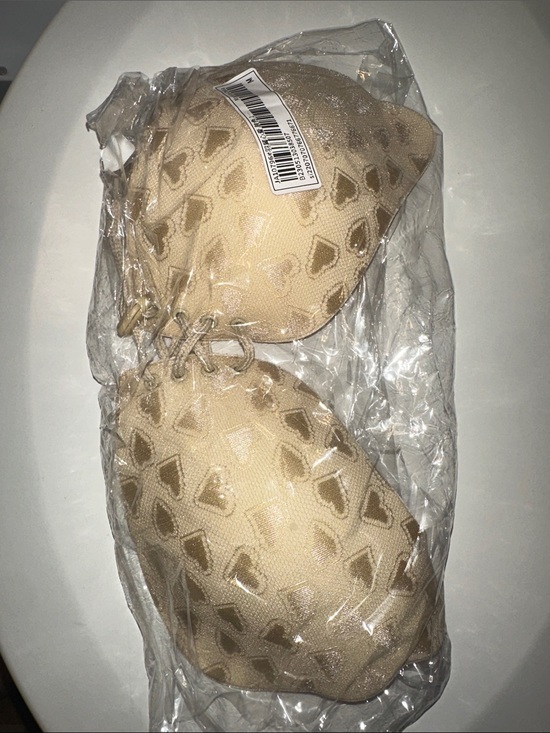 adidas Other - adidas Beige Lace-Up Strapless Bra with Heart Motif